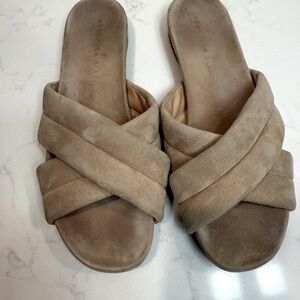 Veronica Beard Beige Suede Mules